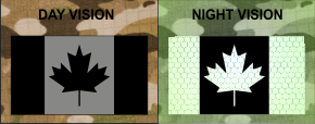 CANADA IR FLAG PATCH GRAY ON IR MAGIC BLACK SOLASX SX1184